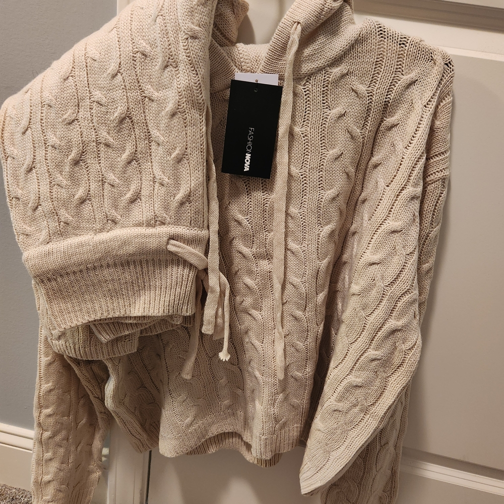 Fashion Nova Beige 'Can You Knit It' Sweater Set